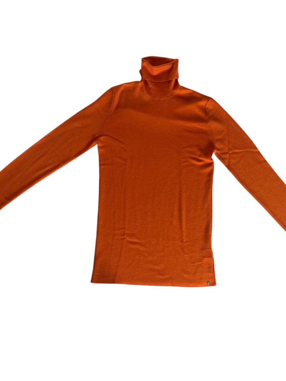 Hermes NWT Silk & Cashmere Women's Turtleneck Sweater Size EU 42 Color Kumquat